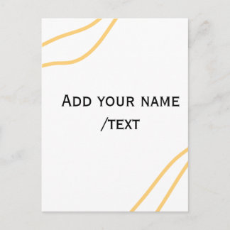 Yellow Spanish border name message text lines  Postcard