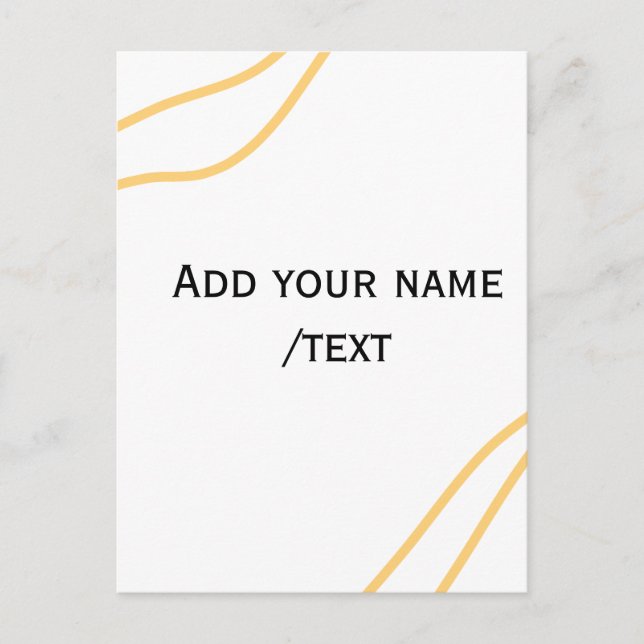 Yellow Spanish border name message text lines  Postcard (Front)