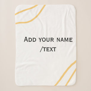Yellow Spanish border name message text lines Sherpa Blanket