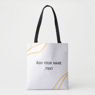 Yellow Spanish border name message text lines  Tote Bag