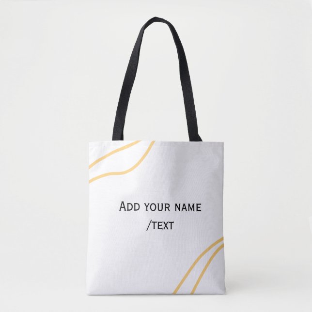 Yellow Spanish border name message text lines  Tote Bag (Front)
