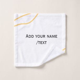 Yellow Spanish border name message text lines Wash Cloth