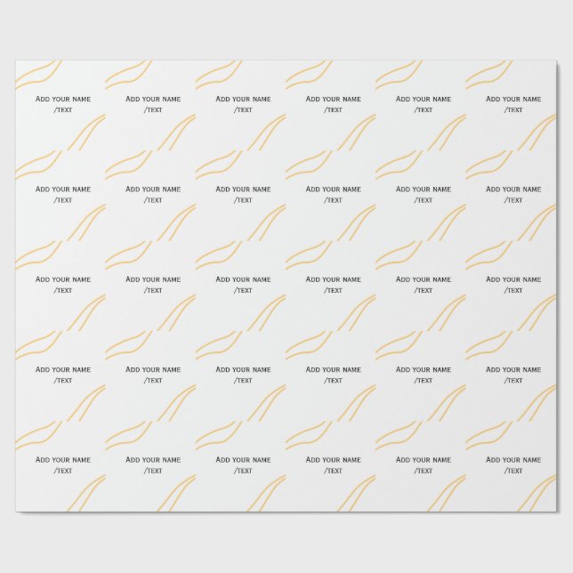 Yellow Spanish border name message text lines  Wrapping Paper (Flat)