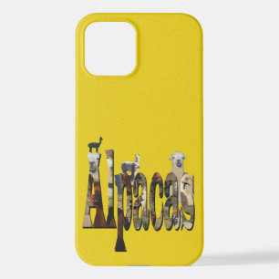 Yellow Speckled Alpaca Design, iPhone 12 Case