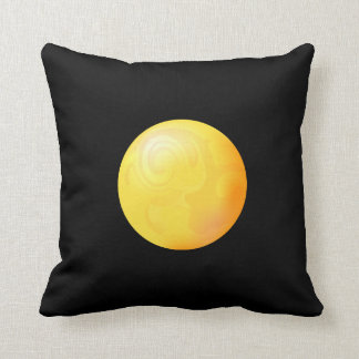 Yellow sphere on black background cushion