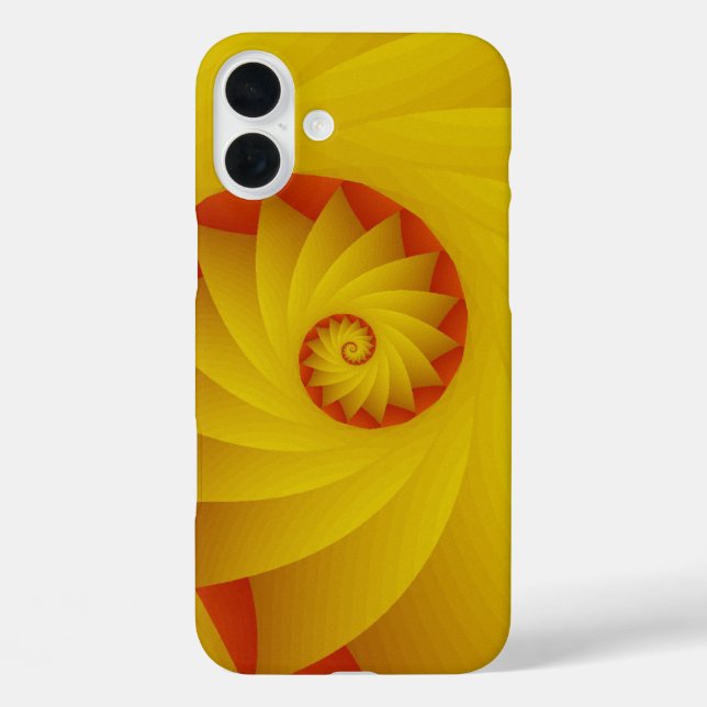 Yellow Spiral abstract phone case (Back)