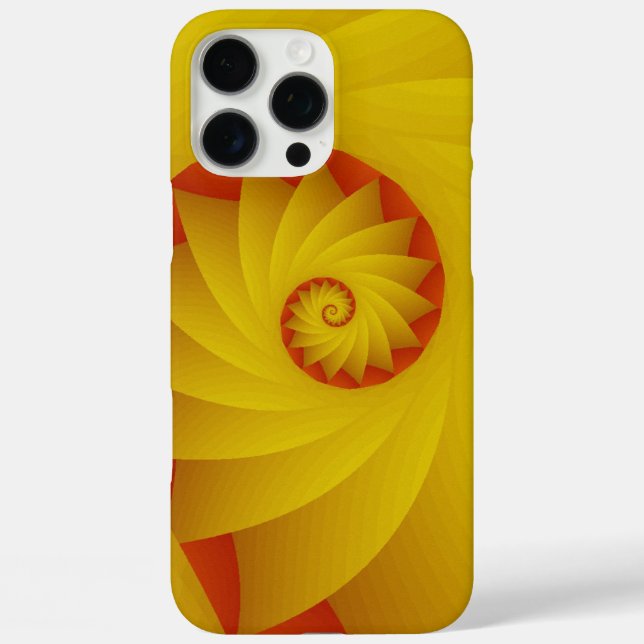 Yellow Spiral abstract phone case (Back)