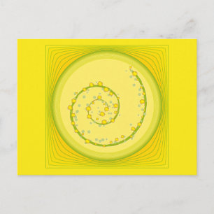 Yellow Spiral Design Postcard