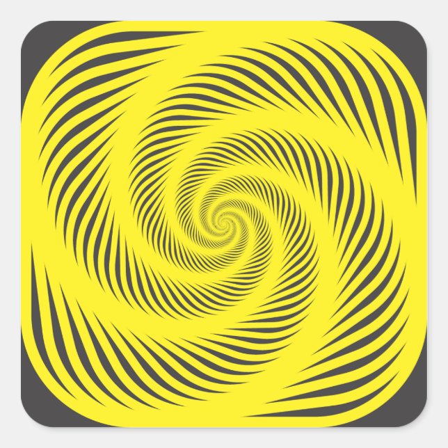YELLOW SPIRAL SQUARE STICKER (Front)