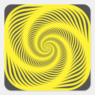 YELLOW SPIRAL SQUARE STICKER