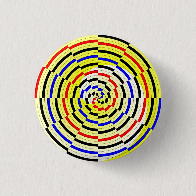 Yellow Spirals by Kenneth Yoncich 3 Cm Round Badge (Front)