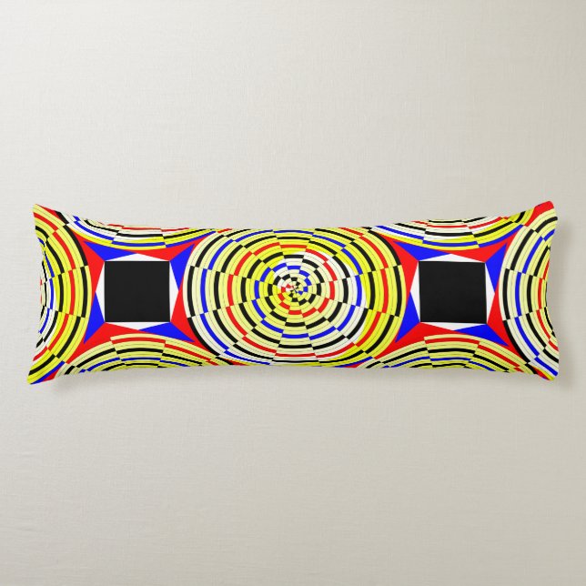 Yellow Spirals by Kenneth Yoncich Body Cushion (Front)