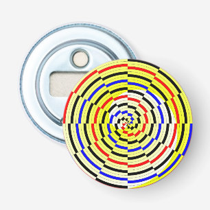 Yellow Spirals by Kenneth Yoncich Bottle Opener