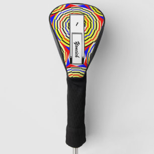 Yellow Spirals by Kenneth Yoncich Golf Head Cover
