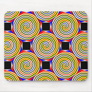 Yellow Spirals by Kenneth Yoncich Mouse Mat