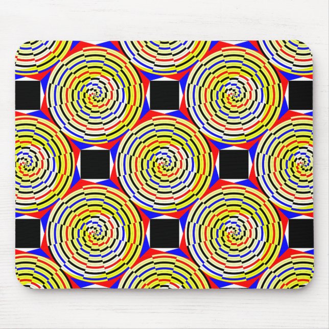 Yellow Spirals by Kenneth Yoncich Mouse Mat (Front)