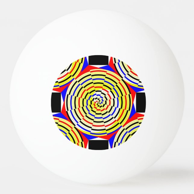 Yellow Spirals by Kenneth Yoncich Ping Pong Ball (Front)