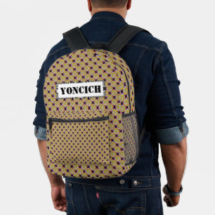 Yellow Spirals by Kenneth Yoncich Printed Backpack
