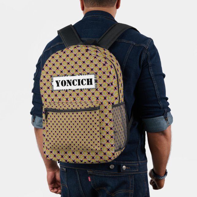 Yellow Spirals by Kenneth Yoncich Printed Backpack (Insitu (Model))