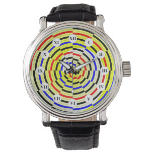 Yellow Spirals(Roman Face)Watch by Kenneth Yoncich Watch