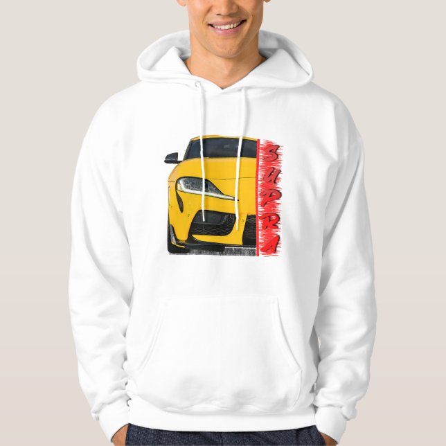 yellow sports car hoodie (Front)