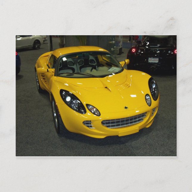 Yellow Sports Car Postcard (Front)