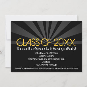 Yellow Spotlight Graduation Party Invitations