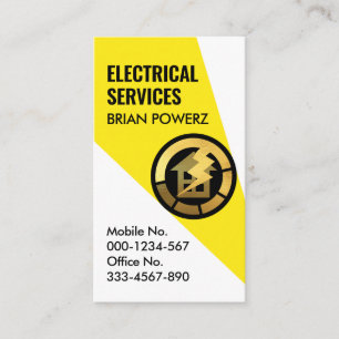 Yellow Spotlight On Home Power Business Card