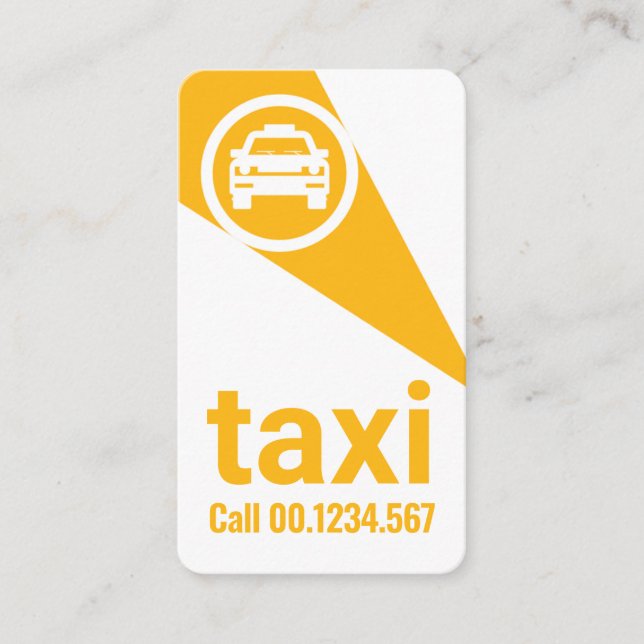 Yellow Spotlight On Taxi Driver Business Card (Front)
