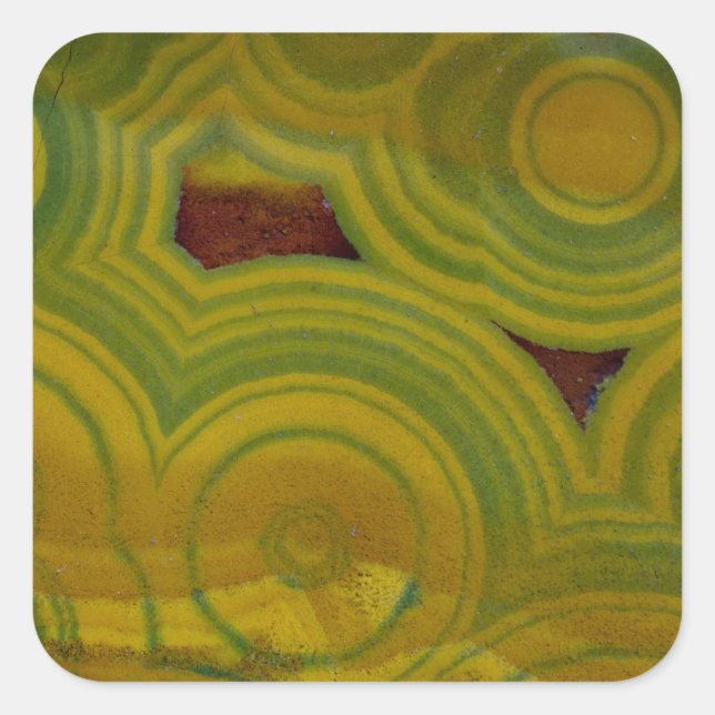 Yellow Spotted Ocean Jasper Square Sticker (Front)
