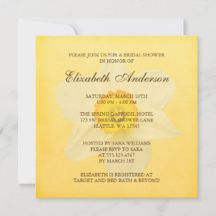 Yellow Spring Daffodil Flower Bridal Shower Invitation