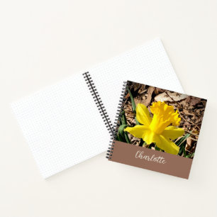 Yellow Spring Daffodil in the Garden Custom Name Notebook