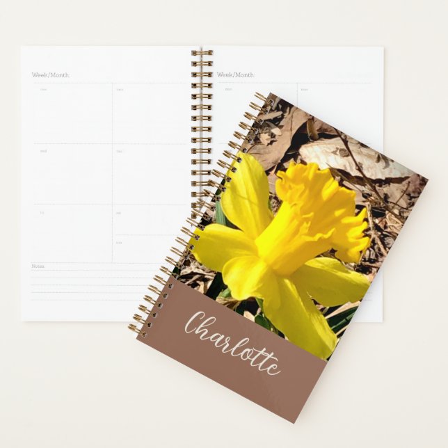 Yellow Spring Daffodil in the Garden Custom Name   Planner (Display)