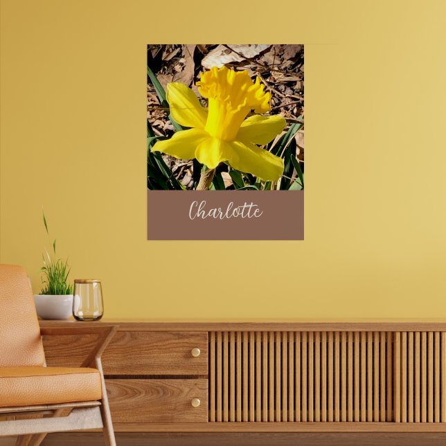 Yellow Spring Daffodil in the Garden Custom Name   Poster (Living Room 2)