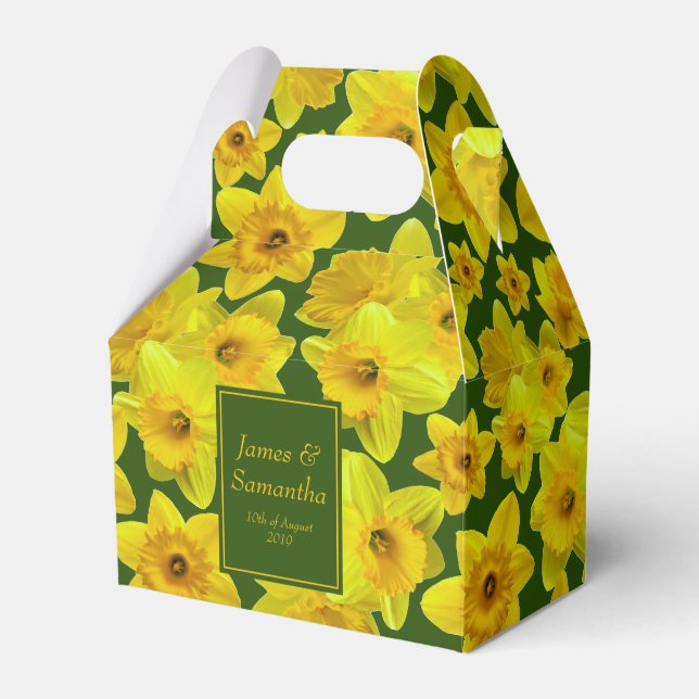 Yellow Spring Daffodil - Wedding Favour Box (Front Side)