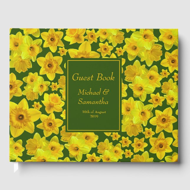 Yellow Spring Daffodil - Wedding Guest Book (Front)
