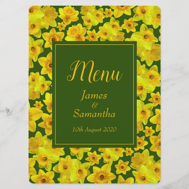 Yellow Spring Daffodil - Wedding Menu (Front)