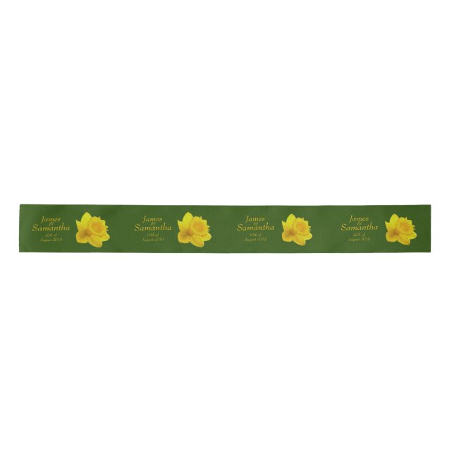 Yellow Spring Daffodil - Wedding Satin Ribbon (Front)