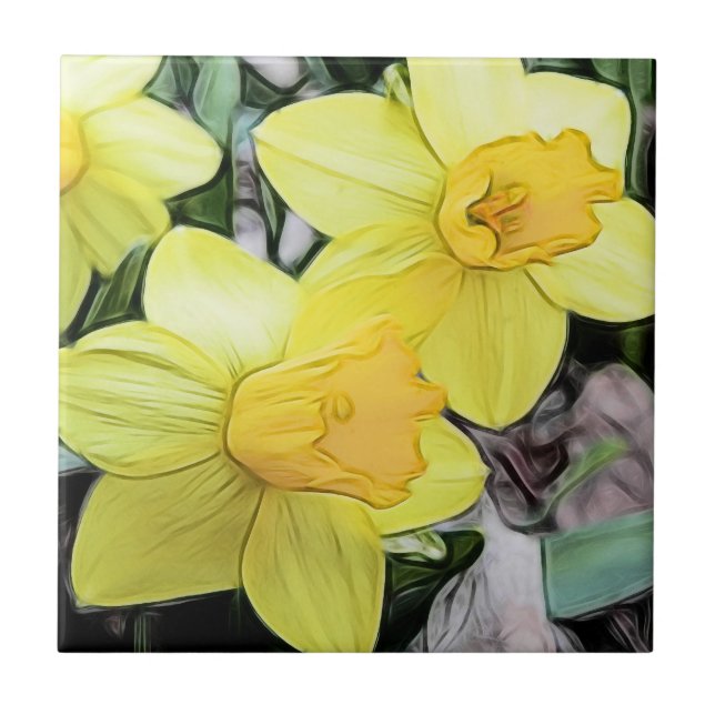 Yellow Spring Daffodils Tile (Front)