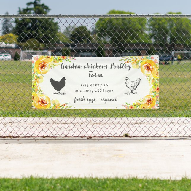 Yellow Spring Floral Farmhouse Banner (Insitu)