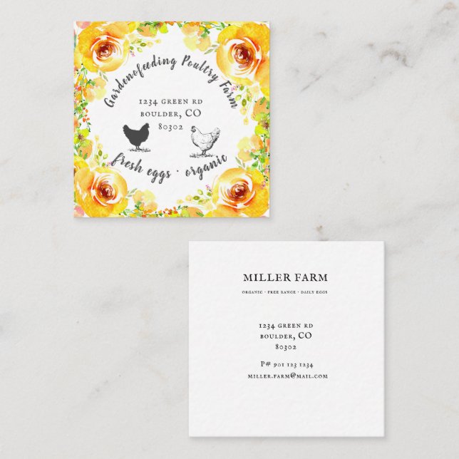 Yellow Spring Floral Farmhouse Business Card (Front/Back)