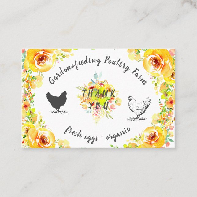 yellow spring floral farmhouse thank you card (Front)