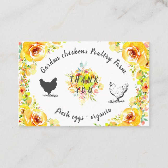 yellow spring floral farmhouse thank you card (Front)