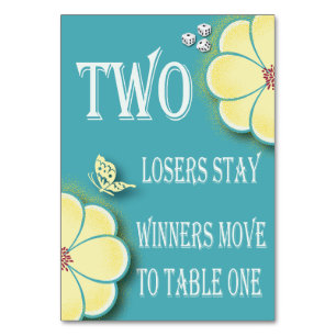 Yellow Spring Flower Bunco Table Card #2