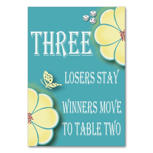 Yellow Spring Flower Bunco Table Card #3 (Front)