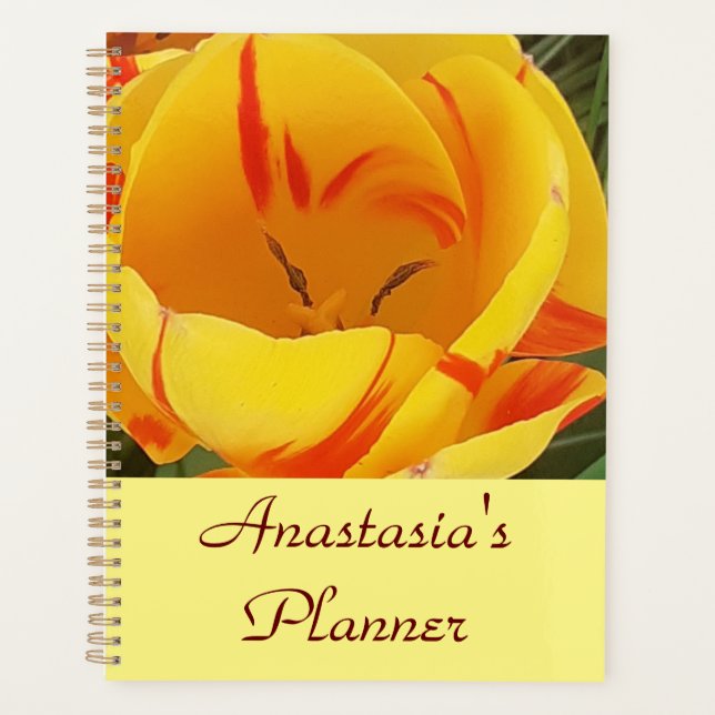 Yellow Spring Tulip Personalised Planner (Front)