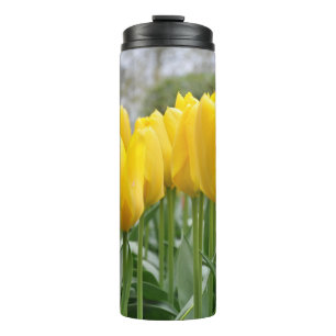 Yellow spring tulips thermal tumbler