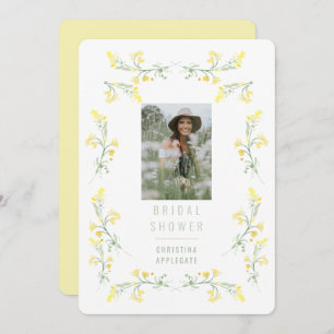 Yellow Spring Wildflowers Photo Bridal Shower Invitation