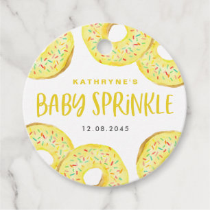 Yellow Sprinkle Donut Birthday Party Thank You Favour Tags