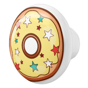 Yellow Sprinkled  Doughnut with Sprinkles Ceramic Knob